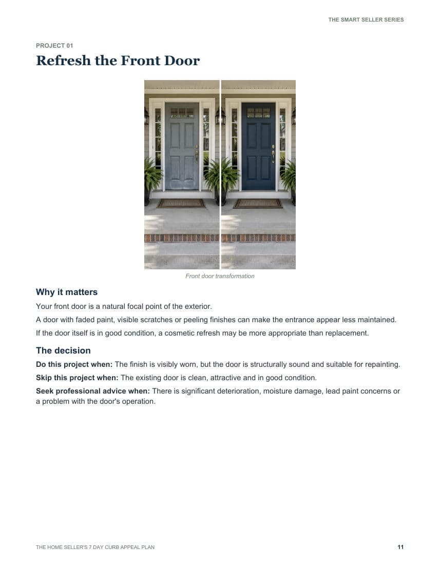 Page 11 of the guide: Project 01: Refresh the Front Door